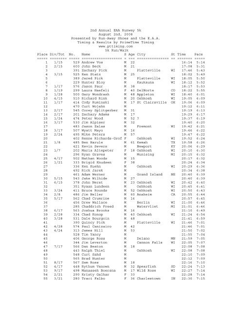 2nd Annual Eaa Runway 5k August 2nd 08 Eaa Airventure 2nd Annual Eaa Runway 5k August 2nd 08 Eaa Airventure