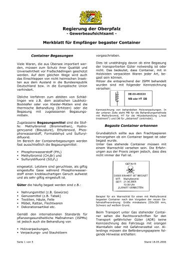 Merkblatt für Empfänger  begaster Container - Regierung der ...