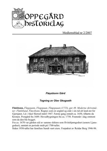 Medlemsblad nr 2/2007 - Oppegård Historielag