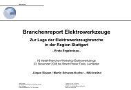 Branchenreport Elektrowerkzeuge - IG Metall Region Stuttgart
