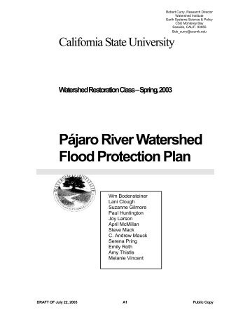 Pájaro River Watershed Flood Protection Plan - The Pajaro River ...