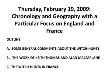 Thursday, February 19, 2009: Chronology and Geography with a ...