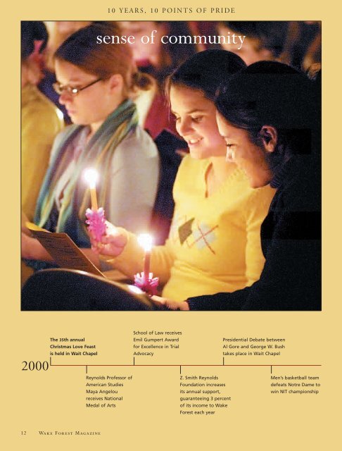 Wake Forest Magazine December 2003 - Past Issues - Wake Forest ...