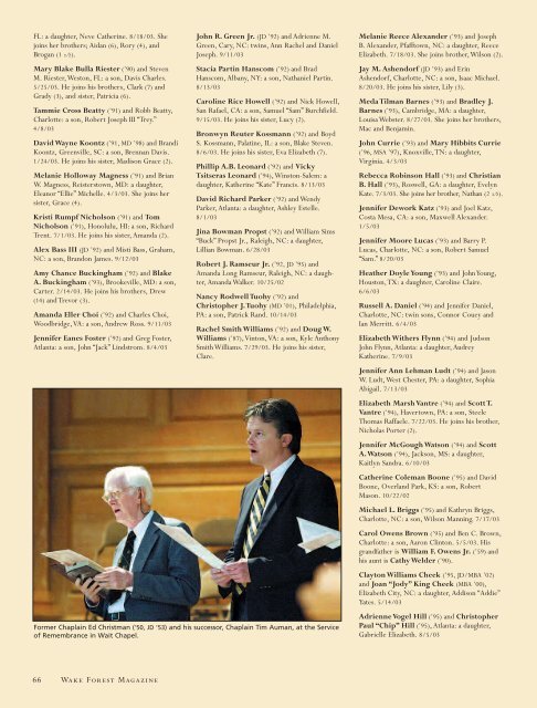 Wake Forest Magazine December 2003 - Past Issues - Wake Forest ...