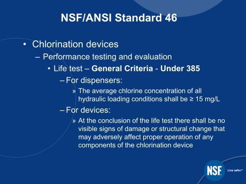 NSF/ANSI Standard 46 - Evaluation of Components and Devices ...