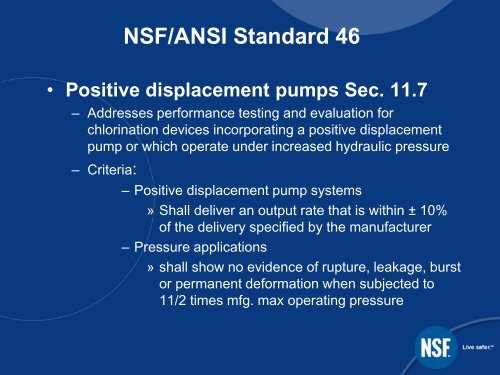 NSF/ANSI Standard 46 - Evaluation of Components and Devices ...