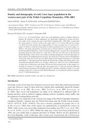 Density and demography of wolf, Canis lupus population in the ...