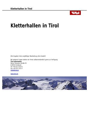 Kletterhallen in Tirol