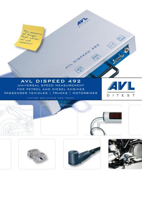 AVL DiSpeed 492 Product Brochure - AVL DiTEST