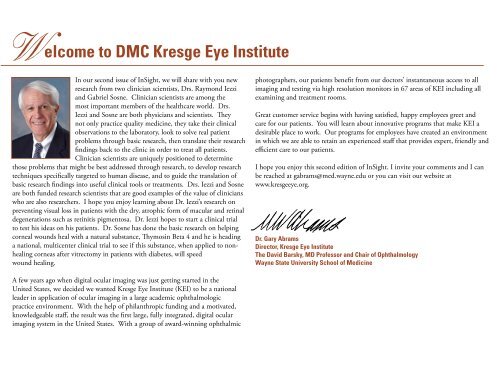 Breakthrough Developments in Ophthalmology from DMC Kresge ...