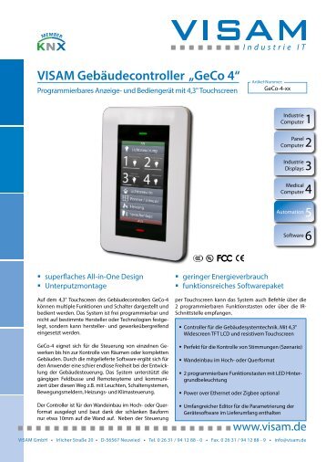 1 VISAM GebÃ¤udecontroller âGeCo 4â - VISAM GmbH