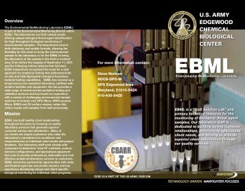 EBML Brochure - Edgewood Chemical Biological Center - U.S. Army
