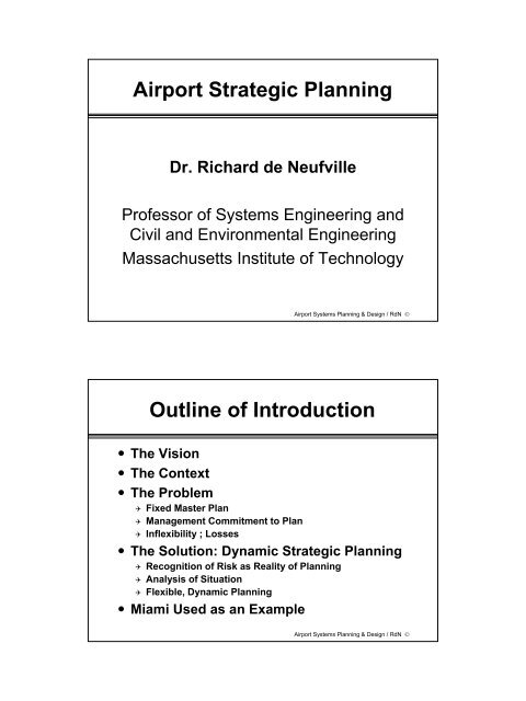 Airport Strategic Planning Outline of Introduction