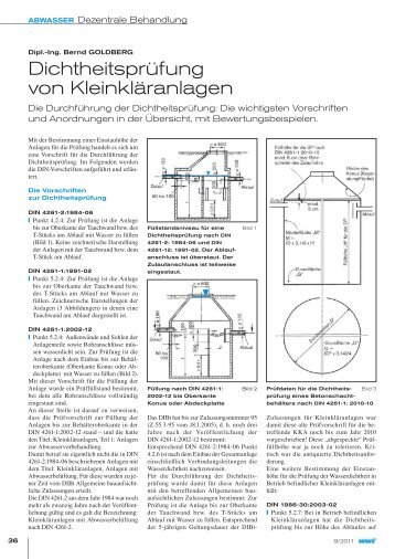 Dichtheitsprüfung von Kleinkläranlagen - Messen Nord GmbH