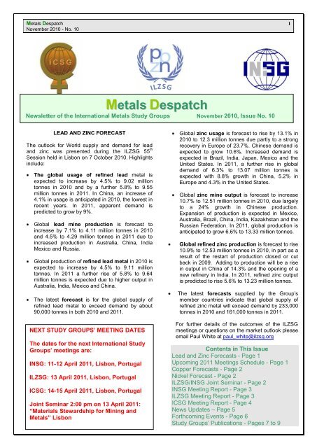 Metals Despatch - International Nickel Study Group