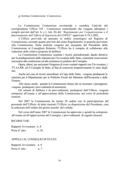 RELAZIONE AL MINISTRO DELL'ECONOMIA E DELLE FINANZE ...