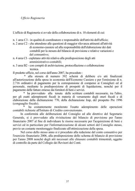 RELAZIONE AL MINISTRO DELL'ECONOMIA E DELLE FINANZE ...