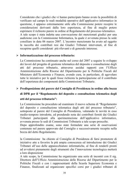 RELAZIONE AL MINISTRO DELL'ECONOMIA E DELLE FINANZE ...