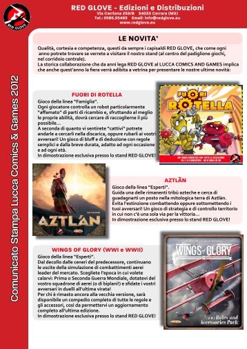 NovitÃ , ospiti e programma Red Glove - Lucca Comics & Games 2012