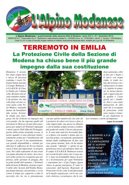 Dicembre 2012 - Sezione Modena