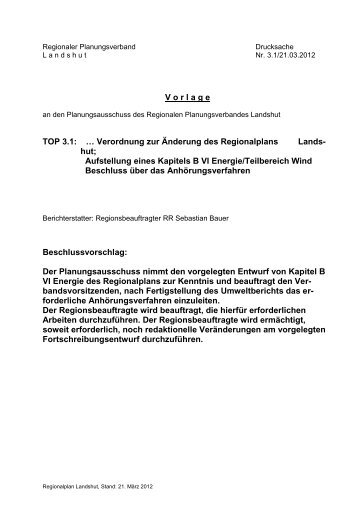 Vorlage PDF 240 KB - Regionaler Planungsverband Landshut