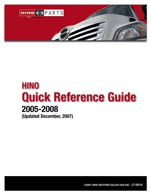 Quick Reference Guide - Hino Trucks