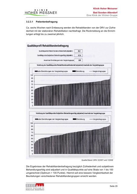 QualitÃ¤tsbericht DEGEMED - Klinik Hoher MeiÃŸner