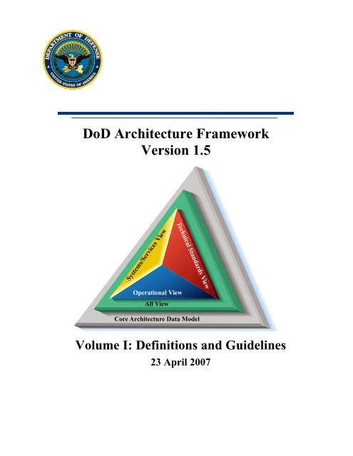 DoD Architecture Framework Version 1.5 - Chief Information Officer