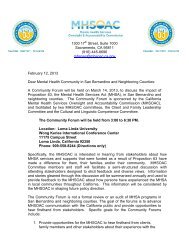 San Bernardino Community Forum Invitation Letter - Mental Health ...