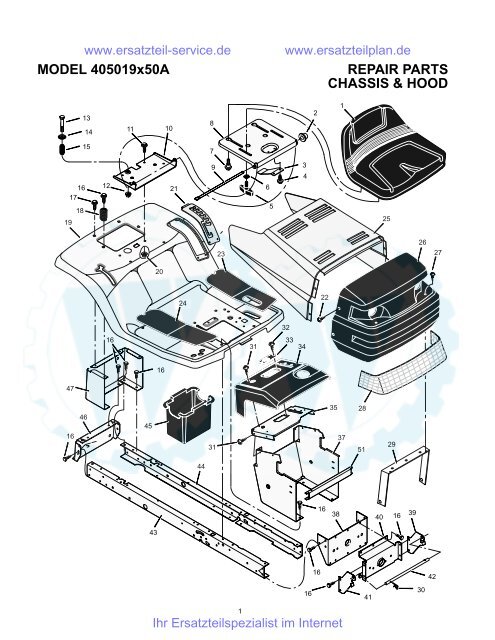 REPAIR PARTS MODEL 405019x50A