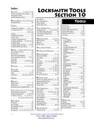 Locksmith Tools Section 10 - Assured Locksmith Tool and Supply