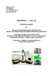 ROHRTEST 4 / Vers. 8.8 - Messen Nord GmbH