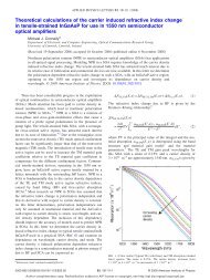 Theoretical calculations of the carrier induced refractive index ...