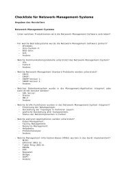 Checkliste für Netzwerk-Management-Systeme