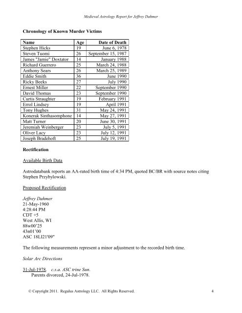 Jeffrey Dahmer Birth Chart