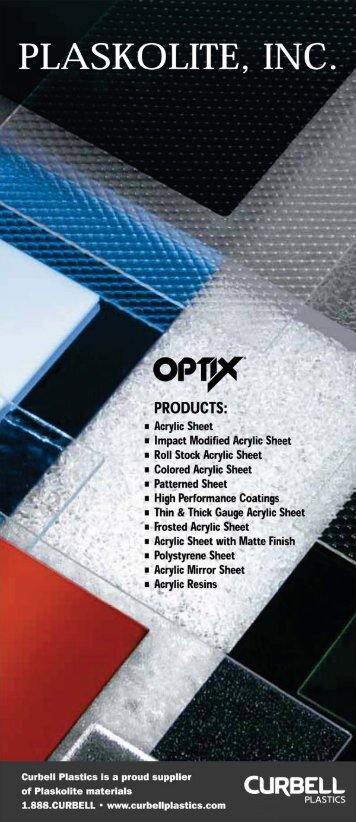 Optix Acrylic Sheet Brochure - Curbellplastics.com