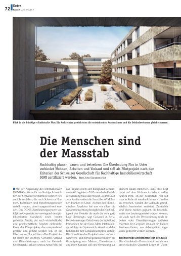 Die Menschen sind der Massstab - Plattform Zukunft Bau