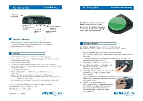 Gebrauchsanweisung BIG Step-by-Step - Rehavista