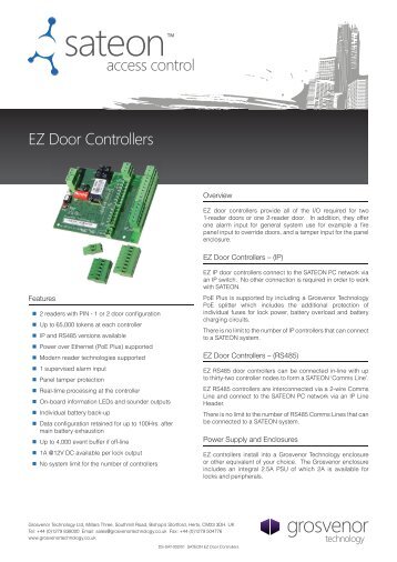 DS-SAT-002-SATEON EZ Door Controllers.pdf - Grostech.com