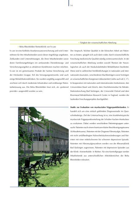 Jahresbericht 2004 - bei der Reha Rheinfelden