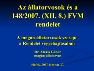 Az Ã¡llatorvosok Ã©s a 148/2007. (XII. 8.)FVM rendelet - Hungarovet
