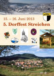 Festschrift Dorffest Streichen 2013 - Veranstaltungen