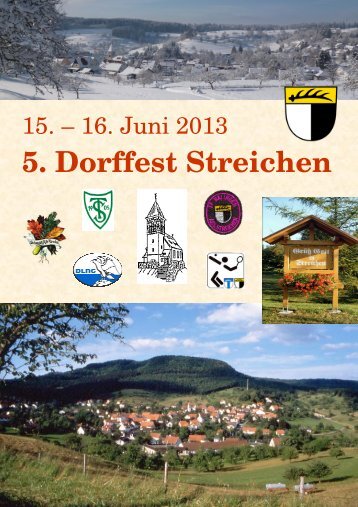 Festschrift Dorffest Streichen 2013 - Veranstaltungen