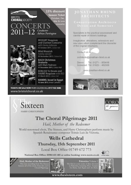 Click here to view the concert programme - Somerset Chamber Choir