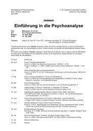Neue Variablen 27 - Psychoanalyse - Goethe-UniversitÃ¤t