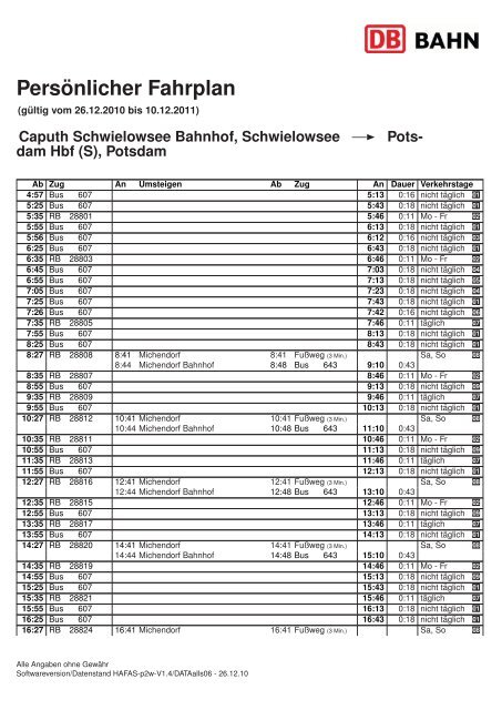 Fahrplan Caputh-Potsdam - Neuseddin.eu