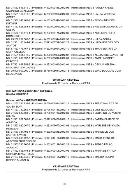 Pauta de julgamento nÂº 35 a 38 E-Recursos da 22Âª junta de recursos