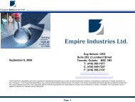 Guy Nelson- CEO Suite 203, 2 Lombard Street ... - Empire Industries