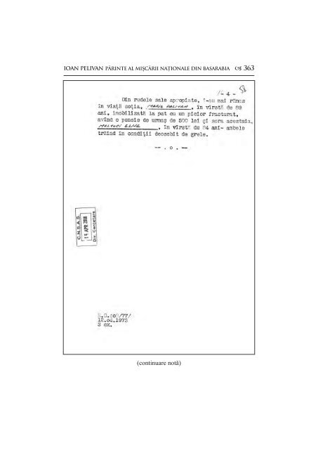 Ioan Pelivan - PÄrinte al miÅcÄrii naÅ£ionale din Basarabia - Romania ...