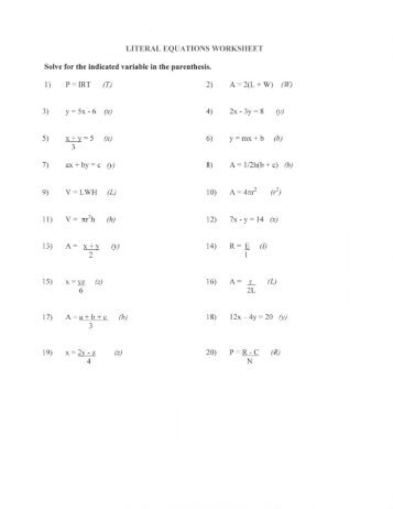 Solving Algebraic Equations Worksheets With Answers  solving radical equations worksheet 